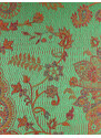 Hedvábná šála Jamawar střední - Zelená a oranžová ornamenty