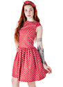 Červené šaty Margita s puntíky 38