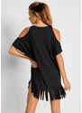 bonprix Plážové šaty s odhalenými rameny Černá