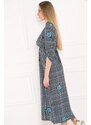 Glamorous by Glam Letní košilové šaty s potiskem ze saténu modré