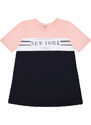 Winkiki Kids Wear Dívčí tunika New York - růžová/navy