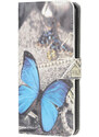 Pouzdro MFashion Huawei P40 Lite E - modré - Motýl