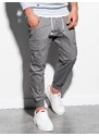 Ombre Clothing Pánské kalhoty JOGGERY s cargo kapsami - šedé V2 P886