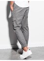 Ombre Clothing Pánské kalhoty JOGGERY s cargo kapsami - šedé V2 P886