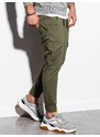 Ombre Clothing Pánské kalhoty JOGGERS s cargo kapsami - olivové V18 P886