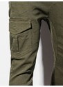 Ombre Clothing Pánské kalhoty JOGGERS s cargo kapsami - olivové V18 P886