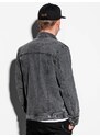 Ombre Clothing Pánská džínová bunda katana - černá V3 OM-JADJ-0123