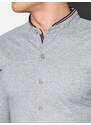 Ombre Clothing Pánská pletená košile s dlouhým rukávem - šedá V5 K542