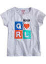 Dívčí tričko s flitry LOSAN GIRL FASHION šedý melír