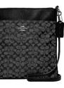 COACH New Signature Jacquard Kitt Crossbody Black Silver