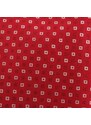 Šlajfka Červená hedvábná kravata se čtvercovým vzorkem (bílá)