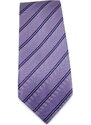 Šlajfka Fialová (šeříková) proužkovaná hedvábná kravata