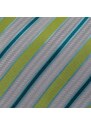 Šlajfka Stříbrná hedvábná kravata s proužky (zelená, modrá)