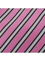 Šlajfka Růžová mikrovláknová kravata s proužky (bílá, černá)