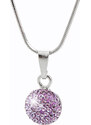 SkloBižuterie-J Stříbrný náhrdelník Půlkulička Swarovski crystal violet
