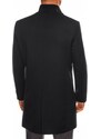 Ombre Clothing Pánský kabát se stojáčkem a prošívanou podšívkou - černý V1 OM-COWC-0103