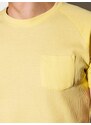 Ombre Clothing Pánské tričko bez potisku - žlutá S1182