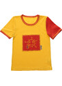 Veselá Nohavice Dámské tričko žluté s krátkým rukávem - výšivka Sluníčko má prázdniny