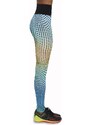 Bas Bleu Sports leggings WAVE 90 with wasp waist effect and colorful print