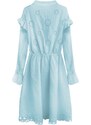 Světle modré bavlněné dámské šaty s výšivkou model 7274562 - MADE IN ITALY