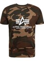 ALPHA INDUSTRIES Tričko tmavě béžová / hnědá / olivová / bílá