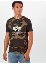 ALPHA INDUSTRIES Tričko tmavě béžová / hnědá / olivová / bílá