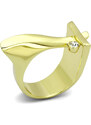 US Ocelový, pozlacený dámský prsten s Crystalem Ocel 316 - Heidy