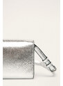Karl Lagerfeld Signature kožená kabelka stříbrná