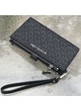 Michael Kors Jet Set Travel Double Zip Wristlet Black Silver