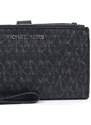 Michael Kors Jet Set Travel Double Zip Wristlet Black Silver