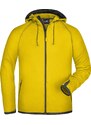 James & Nicholson Pánská fleecová bunda s kapucí James & Nicholson (JN571) Žlutá / Karbonová S
