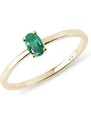 Minimalistický prsten se smaragdem ve zlatě KLENOTA K0772013