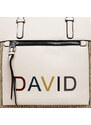 DAVID JONES Krémová velká dámská kabelka přes rameno CM5741