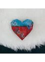AMADEA Dřevěná brož barevné srdce, 4,5 cm