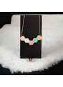 AMADEA Sada dřevěný náhrdelník s náušnicemi mentolový, 8 cm