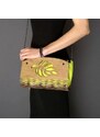 AMADEA Dřevěná kabelka zelená - list 25 cm