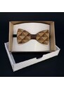 AMADEA Dřevěný motýlek k obleku - trojúhelníky 11 cm