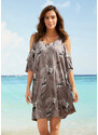 bonprix Plážové šaty s odhalenými rameny, z udržitelné viskózy Šedá