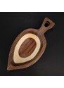 AMADEA Dřevěná miska mozaika ve tvaru listu, masivní dřevo, 3 druhy dřevin, rozměr 22x10,50x2,50 cm
