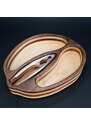 AMADEA Dřevěná miska skládaná ve tvaru ořechu s louskáčkem, masivní dřevo 3 druhy, rozměr 28x23x4,50 cm