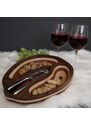 AMADEA Dřevěná miska ve tvaru ořechu s louskáčkem, masivní dřevo, 2 druhy dřevin, 28x23x4,5 cm