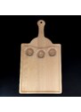 AMADEA Dřevěné prkénko s drážkou a 3 servírovací misky, masivní dřevo, 45x25x2 cm