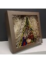 AMADEA Dřevěný svítící portál strom vánoční s betlémem, barevný, 30x26,5x5,5 cm