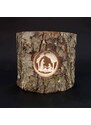 AMADEA Dřevěný svícen z kůrového kmenu s vkladem - betlém, masivní dřevo, výška 12 cm
