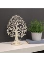 AMADEA Dřevěný 3D strom s veverkami a ptáky, výška 28 cm