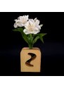 AMADEA Dřevěná váza obdélníková s prořezem "S", masivní dřevo, výška 12 cm
