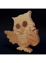 AMADEA Dřevěné puzzle sova, masivní dřevo dvou druhů dřevin, 22,5x19,5x3 cm