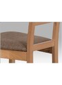 Jídelní dřevěná židle LUCE – masiv buk, buk, hnědý potah