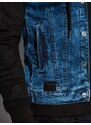 Ombre Clothing Pánská riflová bunda - džínová/černá OM-JADJ-0124
