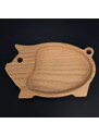 AMADEA Dřevěná miska ve tvaru prasete, masivní dřevo, rozměr 20x12,50x2 cm